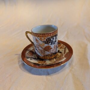 2/40$ Satsuma style Decorative Gold-Trim Porcelain Cup and Saucer